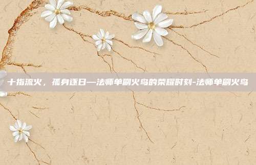 十指流火，孤身逐日—法师单刷火鸟的荣耀时刻-法师单刷火鸟
