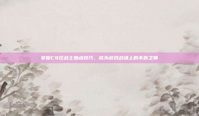 掌握C9狂战士加点技巧，成为游戏战场上的不败之师