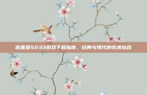 诺基亚5233游戏下载指南，经典与现代的完美结合