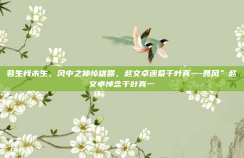 君生我未生，风中之神悼雄霸，赵文卓遥祭千叶真一-聂风”赵文卓悼念千叶真一