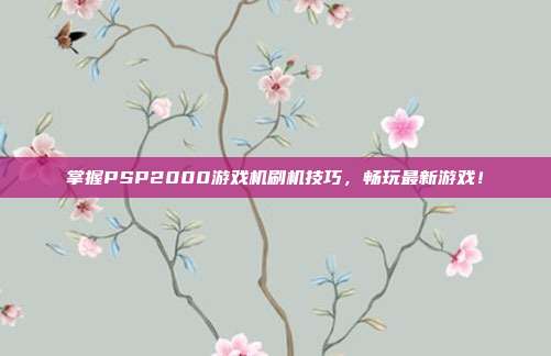 掌握PSP2000游戏机刷机技巧，畅玩最新游戏！