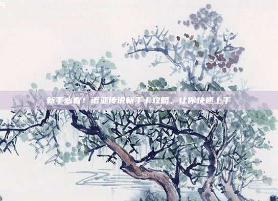 新手必看！诺亚传说新手卡攻略，让你快速上手