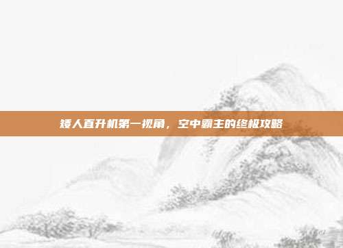 矮人直升机第一视角，空中霸主的终极攻略