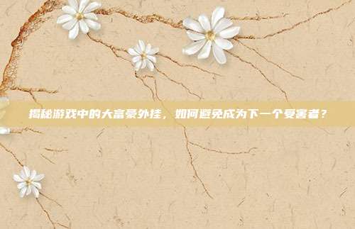 揭秘游戏中的大富豪外挂，如何避免成为下一个受害者？