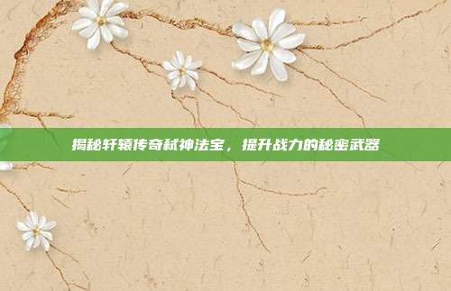 揭秘轩辕传奇弑神法宝，提升战力的秘密武器
