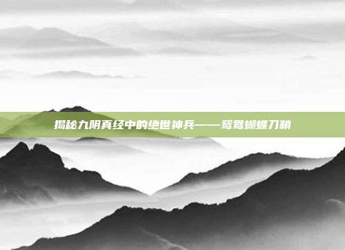 揭秘九阴真经中的绝世神兵——鸳鸯蝴蝶刀鞘