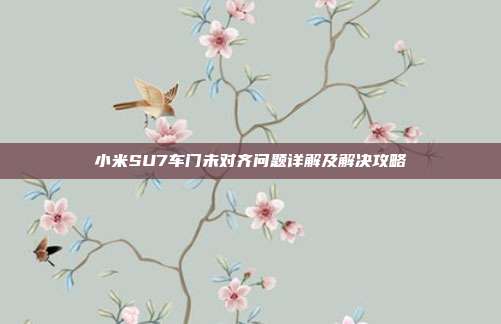 小米SU7车门未对齐问题详解及解决攻略