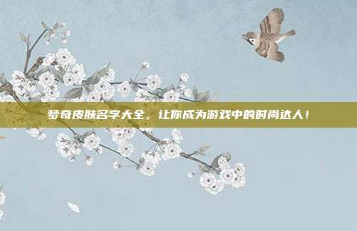 梦奇皮肤名字大全，让你成为游戏中的时尚达人！