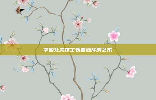 掌握死灵术士装备选择的艺术