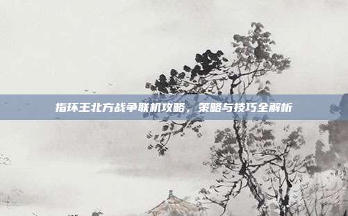 指环王北方战争联机攻略，策略与技巧全解析