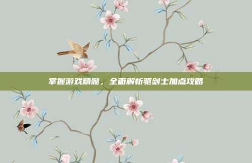 掌握游戏精髓，全面解析驱剑士加点攻略
