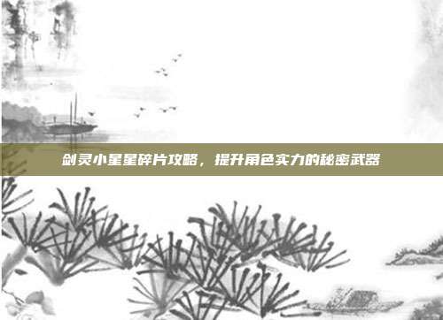 剑灵小星星碎片攻略，提升角色实力的秘密武器