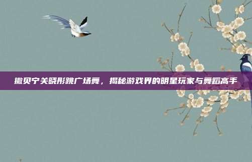 撒贝宁关晓彤跳广场舞，揭秘游戏界的明星玩家与舞蹈高手