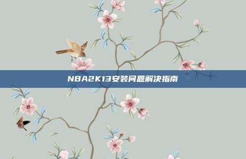 NBA2K13安装问题解决指南