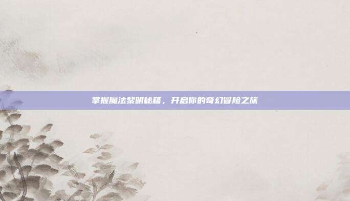 掌握魔法黎明秘籍，开启你的奇幻冒险之旅