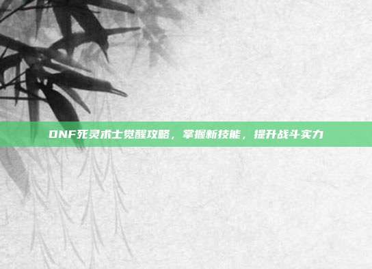 DNF死灵术士觉醒攻略，掌握新技能，提升战斗实力