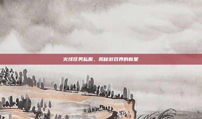 火线任务私服，揭秘游戏界的新星