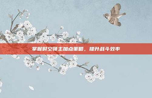 掌握时空领主加点策略，提升战斗效率