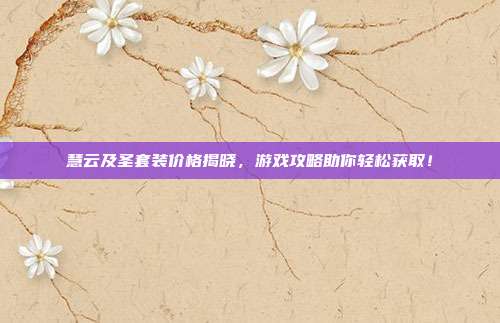 慧云及圣套装价格揭晓，游戏攻略助你轻松获取！