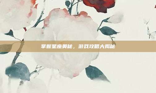 掌握星座奥秘,游戏攻略大揭秘