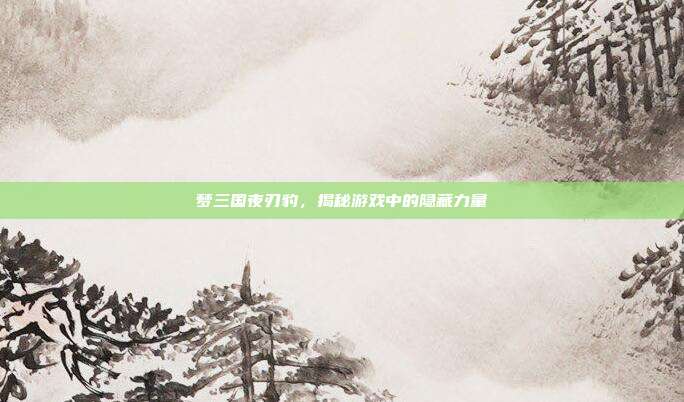 梦三国夜刃豹,揭秘游戏中的隐藏力量