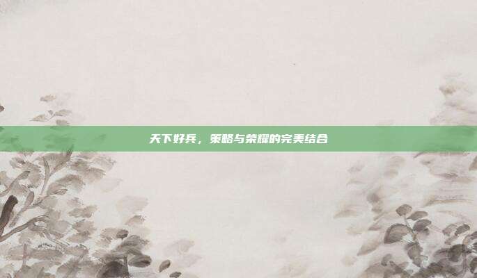 天下好兵，策略与荣耀的完美结合