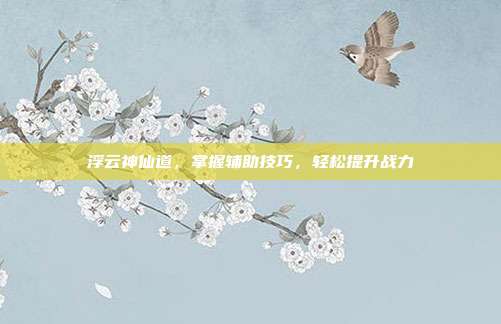 浮云神仙道,掌握辅助技巧,轻松提升战力