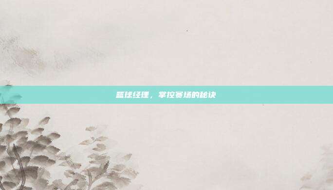 篮球经理,掌控赛场的秘诀