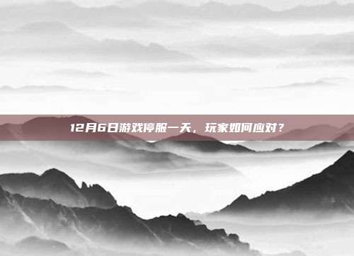 12月6日游戏停服一天，玩家如何应对？
