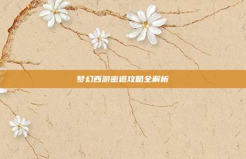 梦幻西游密道攻略全解析