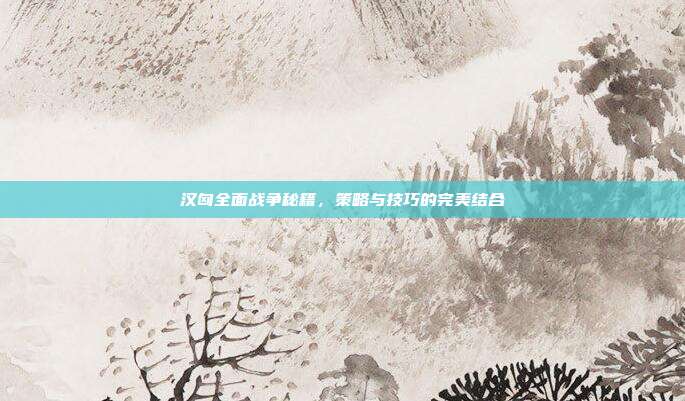 汉匈全面战争秘籍,策略与技巧的完美结合
