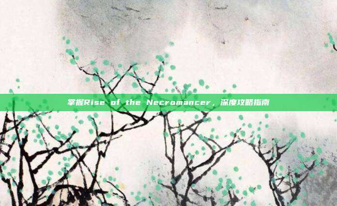 掌握Rise of the Necromancer，深度攻略指南