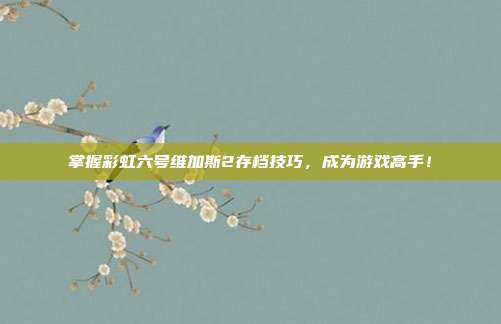 掌握彩虹六号维加斯2存档技巧，成为游戏高手！
