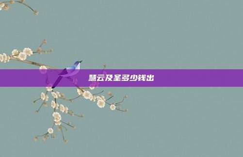 慧云及圣多少钱出