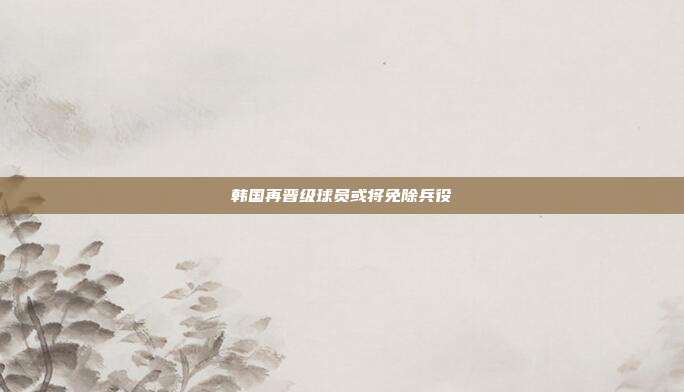 韩国再晋级球员或将免除兵役