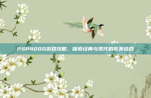 PSP4000游戏攻略,探索经典与现代的完美结合