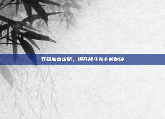 死骑加点攻略,提升战斗效率的秘诀