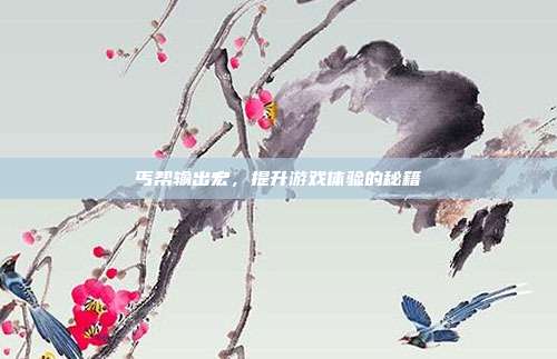 丐帮输出宏,提升游戏体验的秘籍