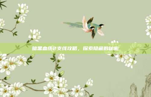 暗黑血统2支线攻略,探索隐藏的秘密