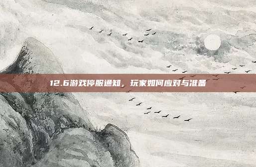 12.6游戏停服通知,玩家如何应对与准备