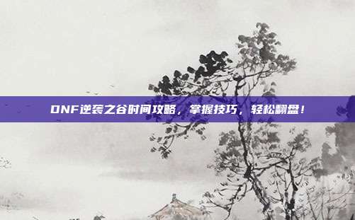 DNF逆袭之谷时间攻略,掌握技巧,轻松翻盘!