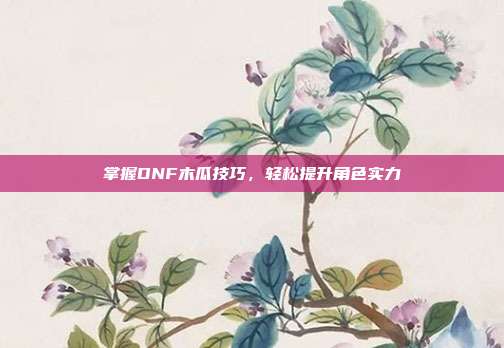 掌握DNF木瓜技巧,轻松提升角色实力