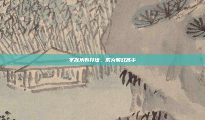 掌握沃顿打法,成为游戏高手