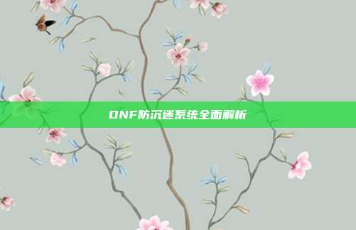 DNF防沉迷系统全面解析