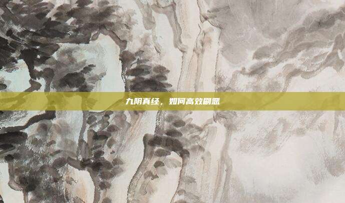 九阴真经，如何高效刷恶
