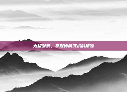 太极剑笈，掌握传统武术的精髓