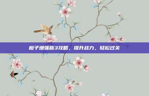 橙子增强版3攻略,提升战力,轻松过关
