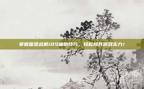 掌握雷霆战机iOS辅助技巧，轻松提升游戏实力！