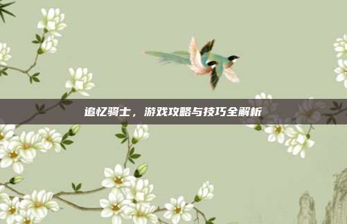 追忆骑士,游戏攻略与技巧全解析