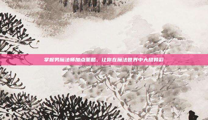 掌握男魔法师加点策略，让你在魔法世界中大放异彩